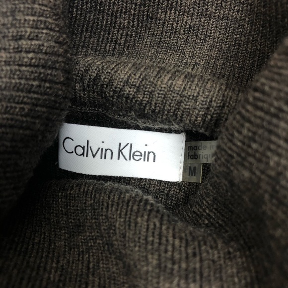 CK • Brown Ribbed Sleeveless Wool Blend Dress M - Picture 6 of 7